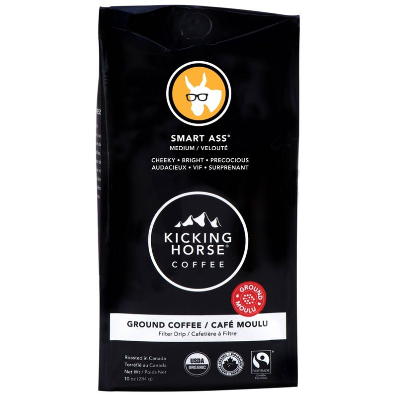 Kicking Horse Smart Ass Medium Roast Fair Trade Certified Organic Ground Coffee - 10oz