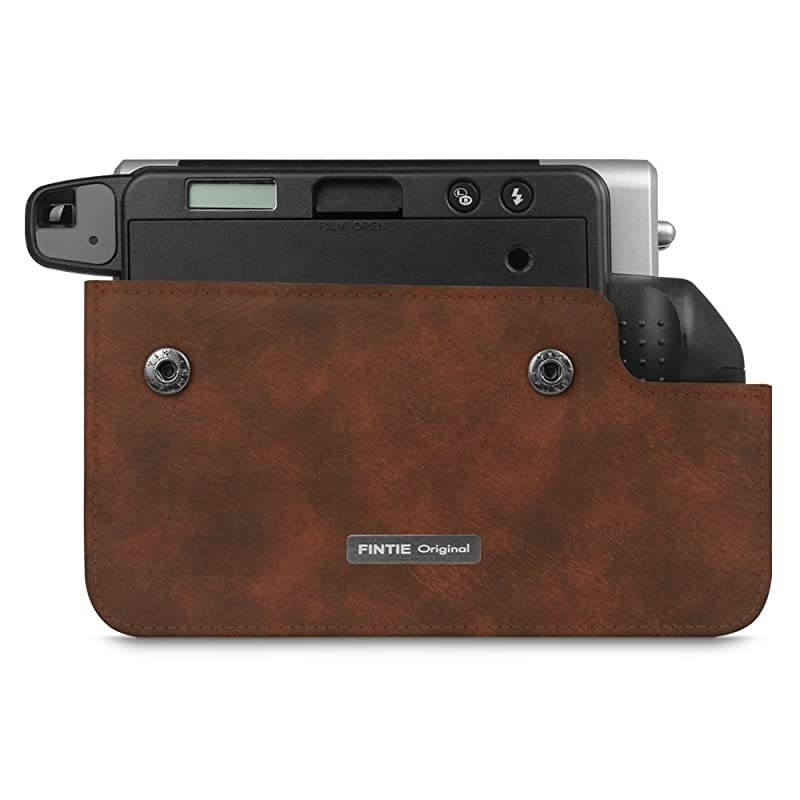 Protective Case Compatible with Fujifilm Instax Wide 300 Instant Film Camera - Premium PU Leather Protective Bag Cover w/Removable Strap, Vintage Brown