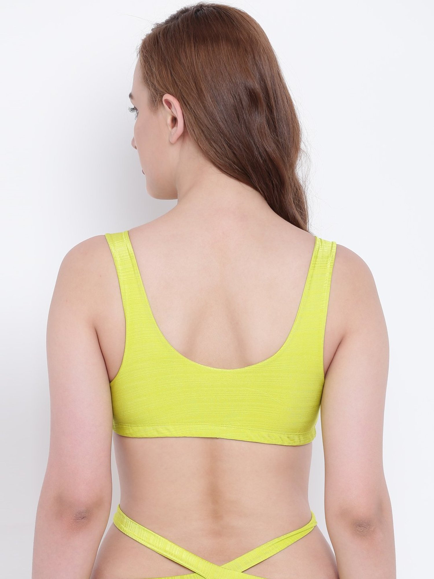 La Intimo Lime Green Beach Bold Plunge Bra