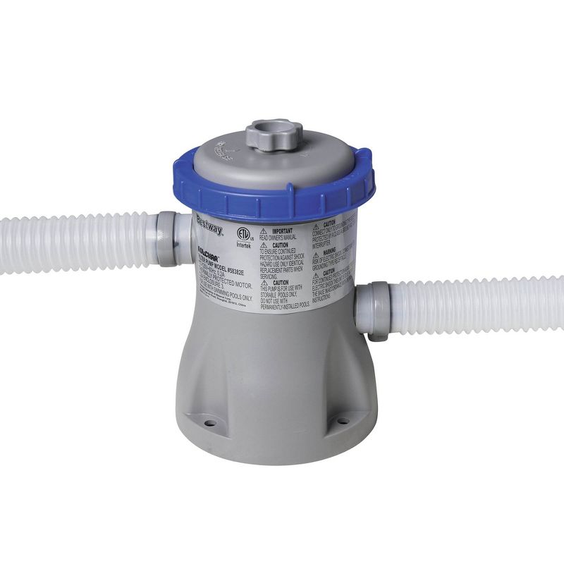 Bestway 56412E Steel Pro 9.8ft x 6.6ft x 26in Outdoor Rectangular Frame Above Ground Swimming Pool Set with 330 GPH Filter Pump and Repair Patch, Blue