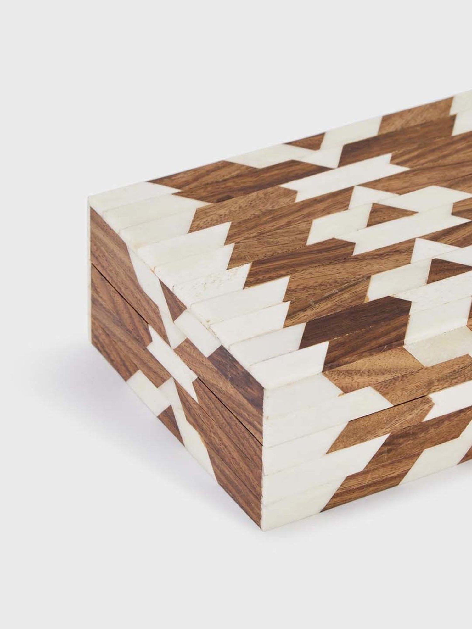 Fabindia Magnolia White Mix Wood Horn Utility Box