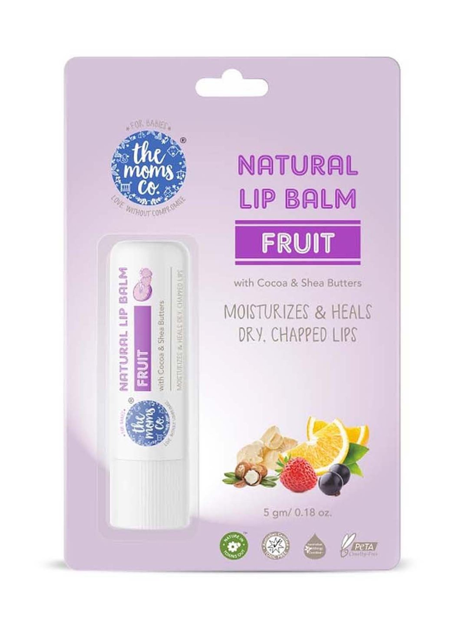 The Moms Co. Natural Fruit Lip Balm - 5 gm
