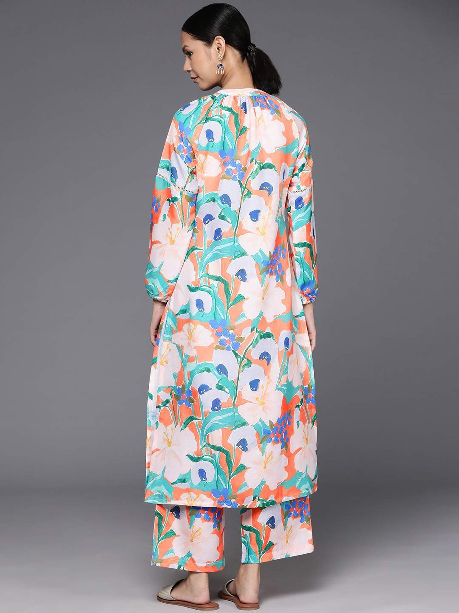 Varanga Multicolored Cotton Printed Kurta Palazzo Set