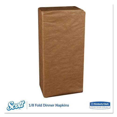 Scott 1/8-Fold Dinner Napkins, 2-Ply, 17W X 14 5/8D, White, 3000/Carto