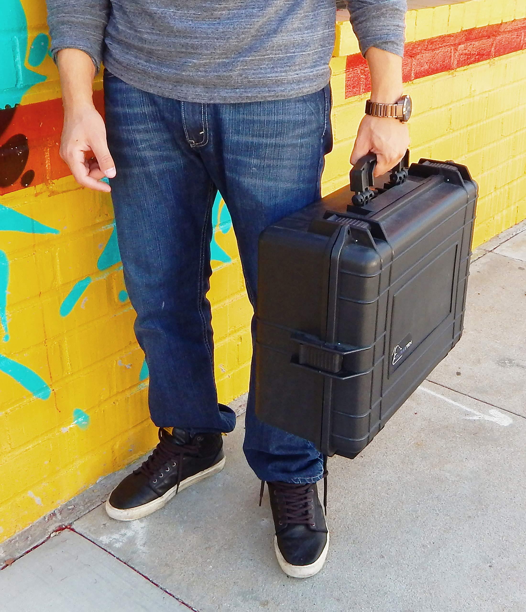 CASEMATIX Rugged Waterproof Projector Case Compatible with BenQ TK800 4k Home Theater Projector - Impact Absorbing Foam and Hard Shell for Travel