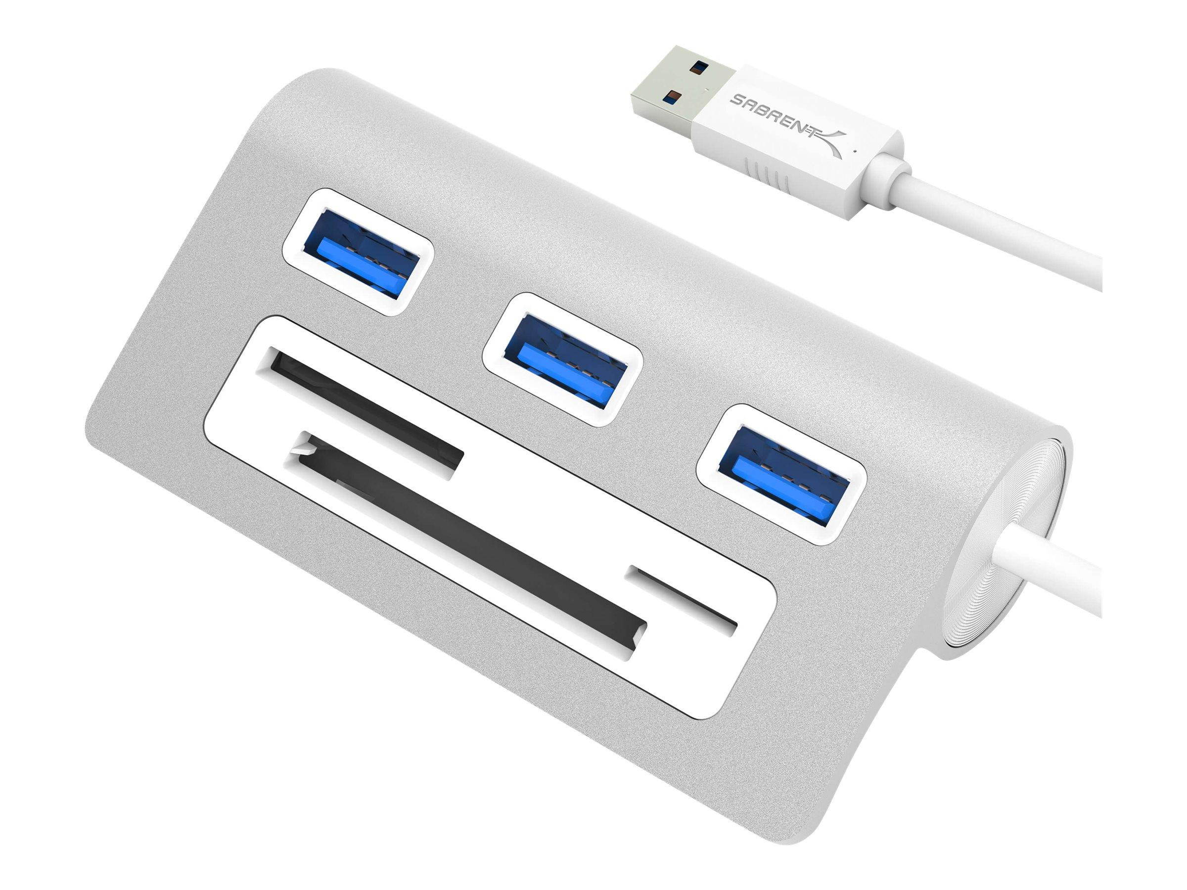 Sabrent 3 Port Usb 3.0 Hub With Cf/Sd/Tf Card Reader