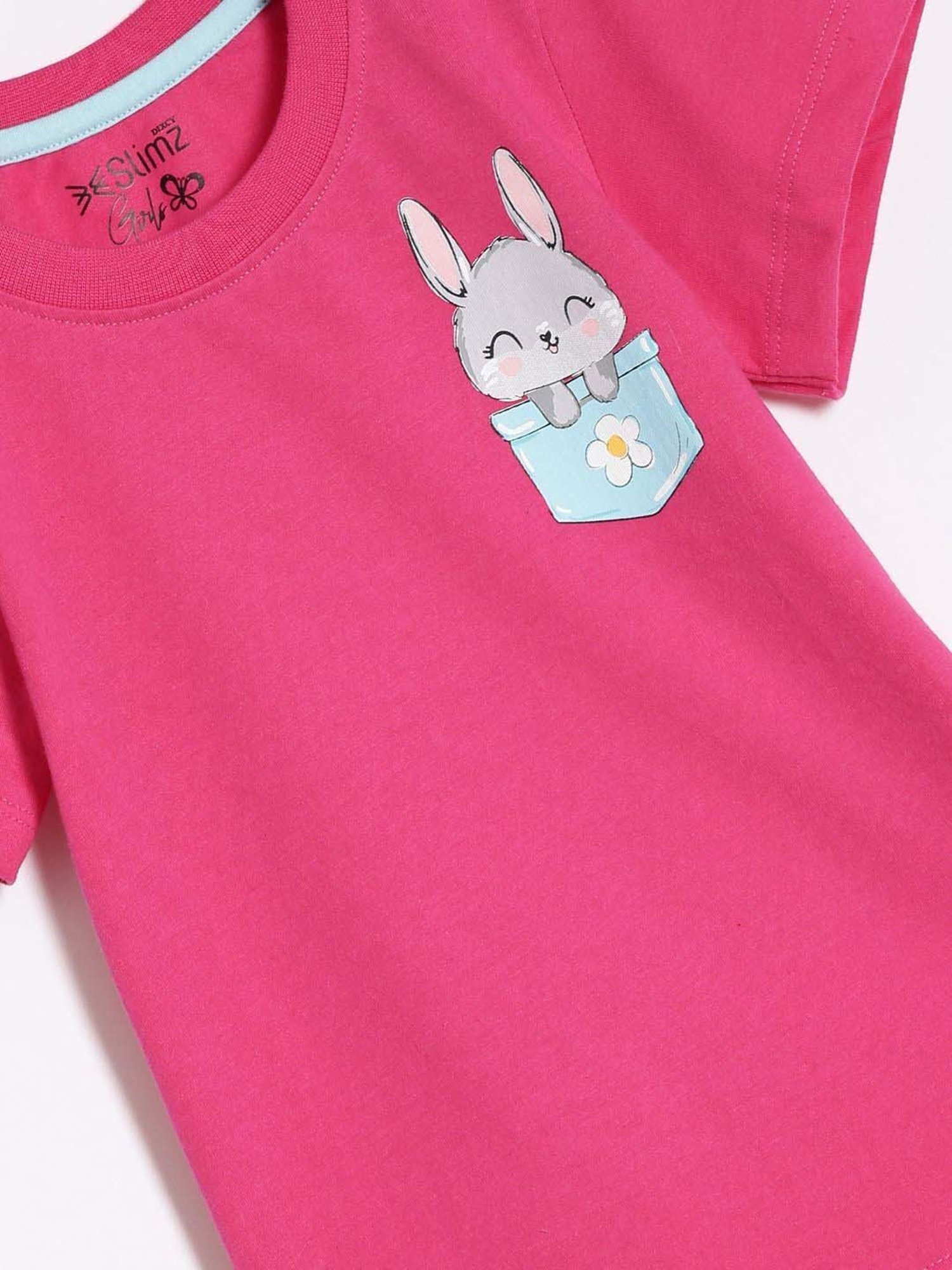 Dixcy Slimz Kids Pink Cotton Printed T-Shirt