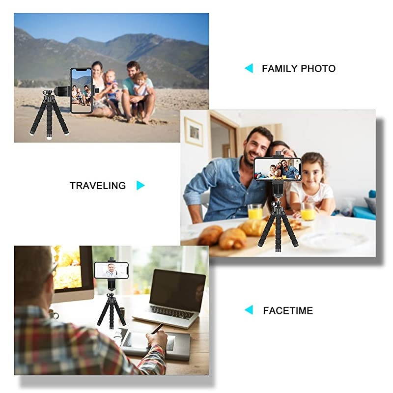 Cell Phone Tripod Premium Phone Tripod Flexible Tripod with Wireless Remote Shutter Compatible with iPhoneAndroid Samsung Mini Tripod Stand Holder for Camera GoProMobile Cell Phone