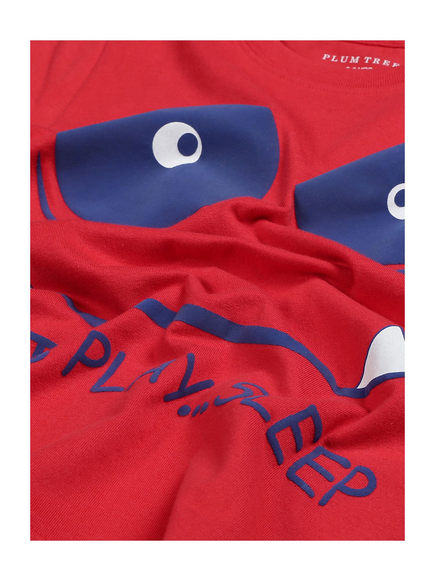 Plum Tree Kids Red & White Printed T-Shirt (Pack Of 2)