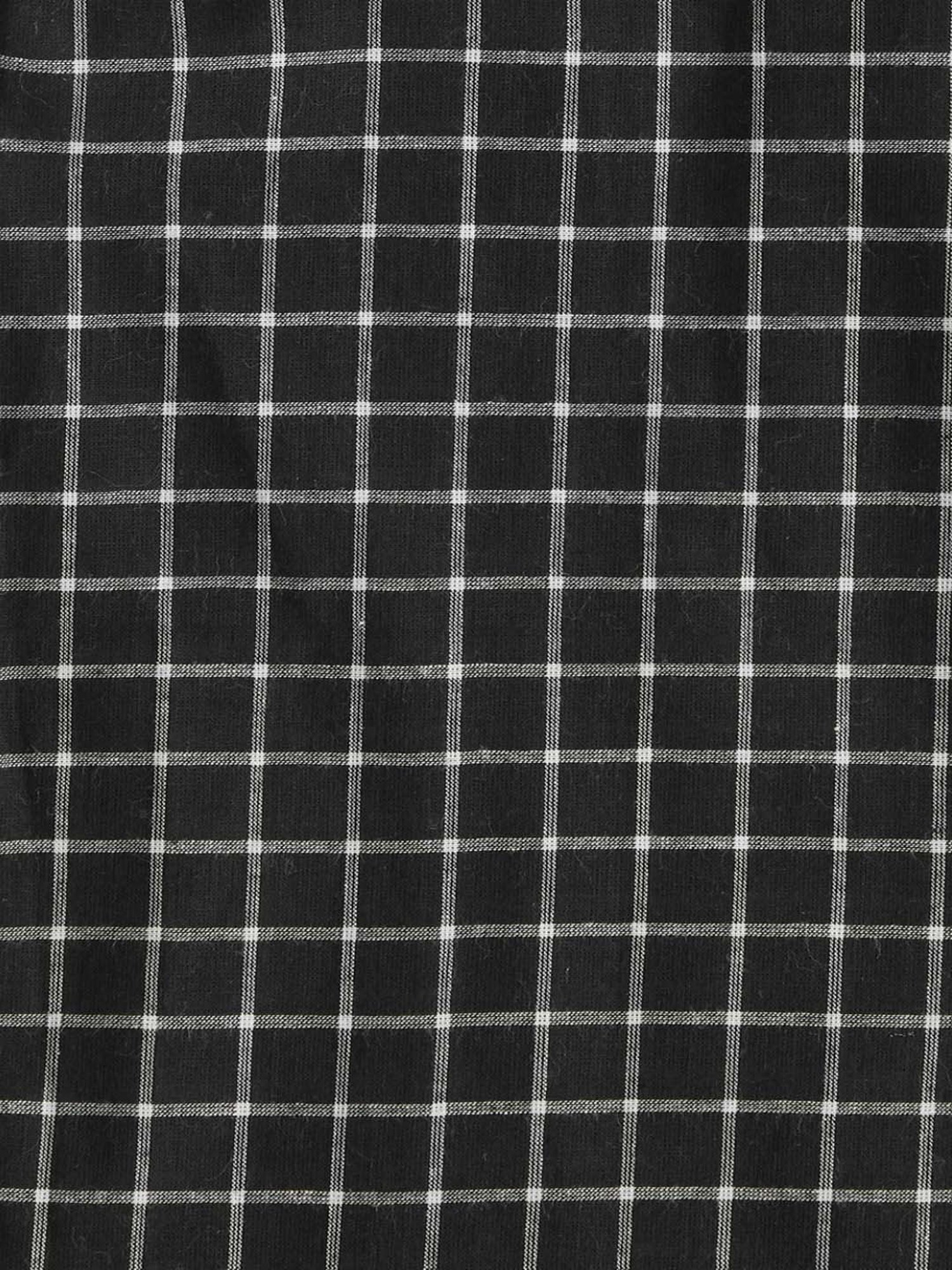 Pantaloons Baby Kids Black Cotton Chequered Full Sleeves Kurta