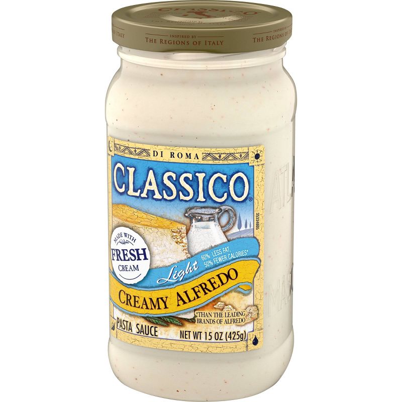 Classico Signature Recipes Pasta Sauce Light Creamy Alfredo 15oz