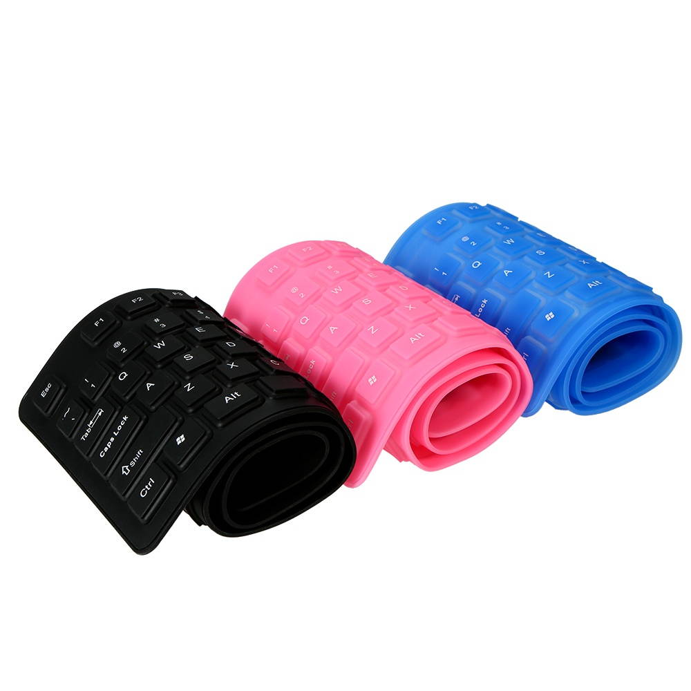 108 Keys USB Silicone Flexible Foldable Keyboard  Waterproof Dustproof USB Silent Keys For Laptop Desktop Keyboard