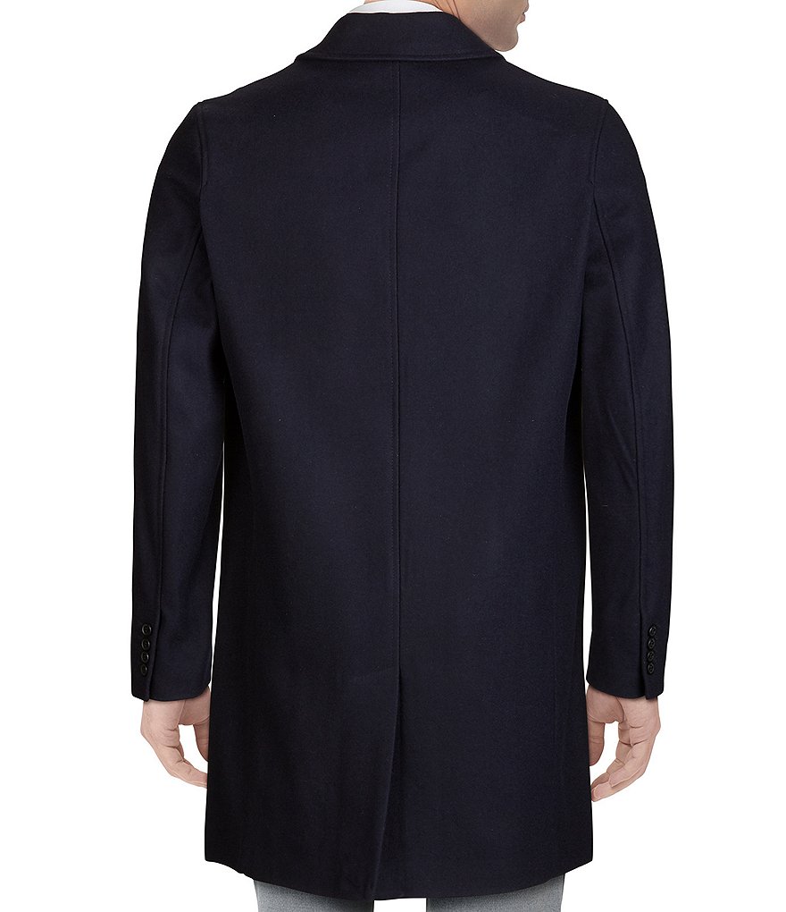 Cole Haan Melton Stand-Collar Button Front Wool-Blend Coat