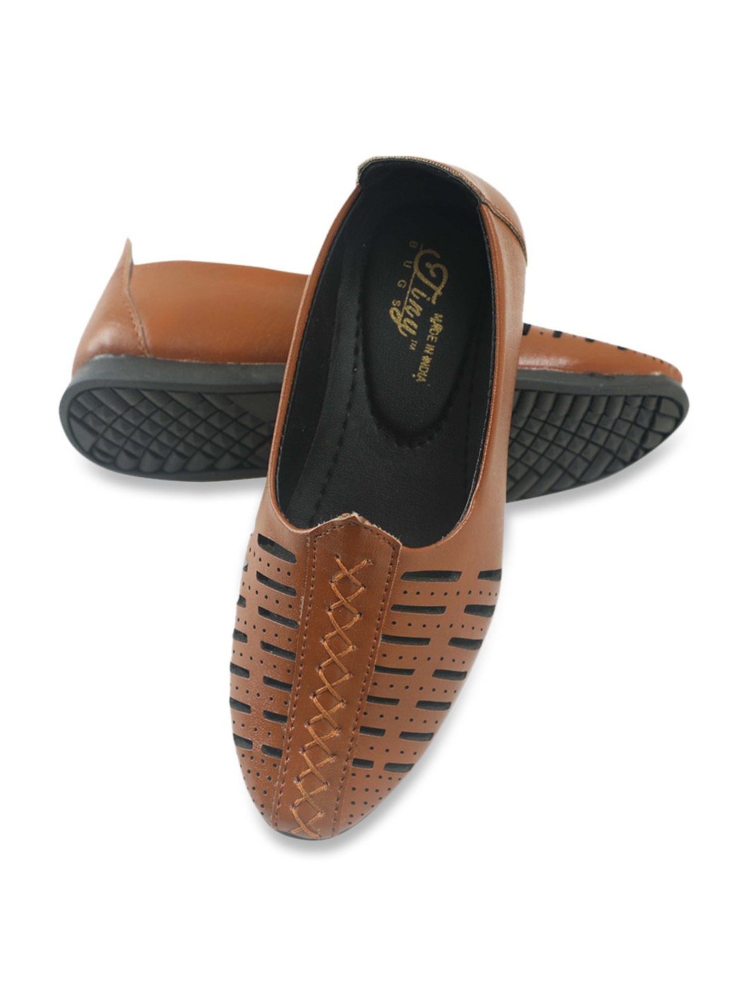 Tiny Bugs Kids Tan Ethnic Shoes