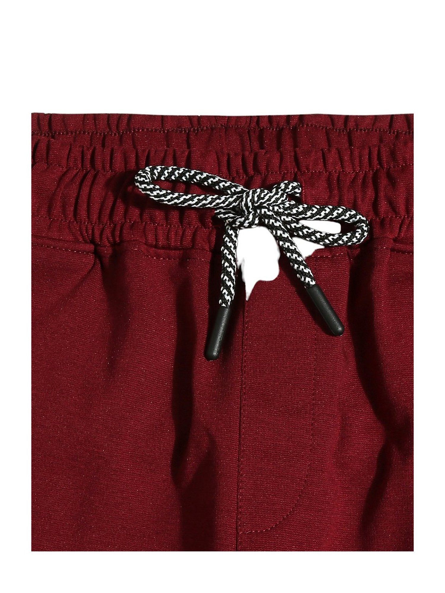 Cavio Kids Maroon Embroidered T-Shirt With Shorts