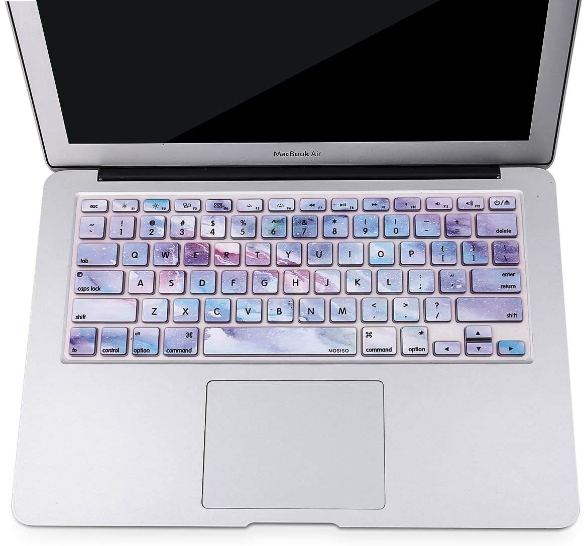 MOSISO Pattern Keyboard Cover Compatible with MacBook Pro 13/15 inch(with/Without Retina Display,2015 or Older Version),Older MacBook Air 13 inch (A1466/A1369,Release 2010-2017), Galaxy Marble