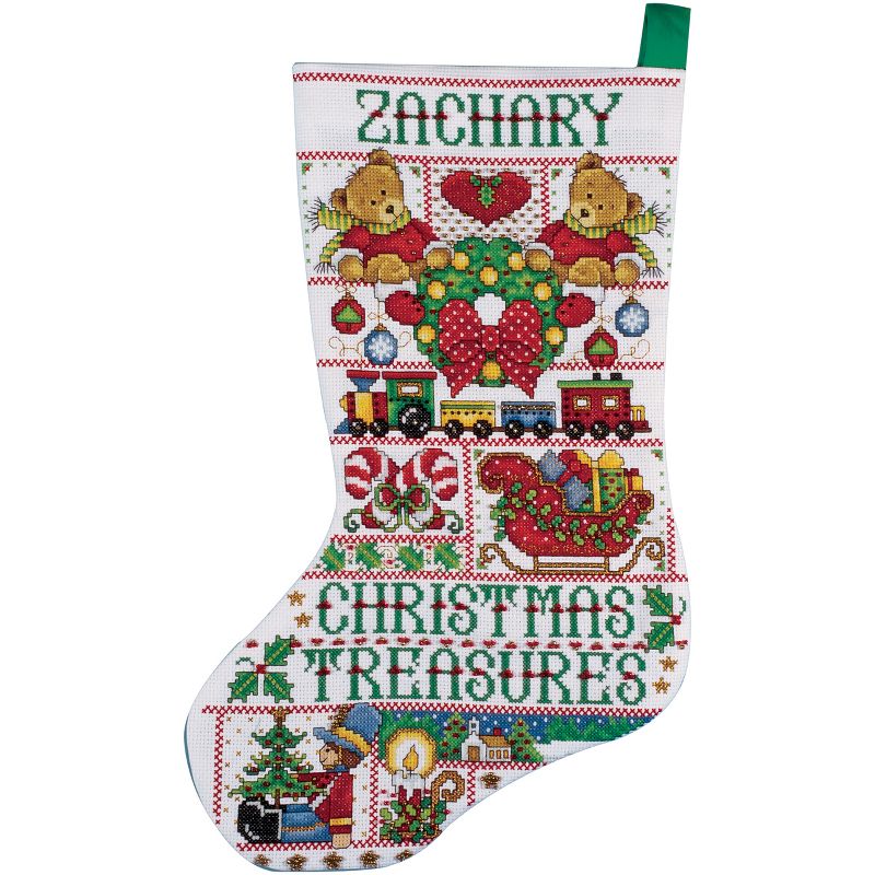 Design Works Counted Cross Stitch Stocking Kit 17" Long-Christmas Treasure (14 Count)