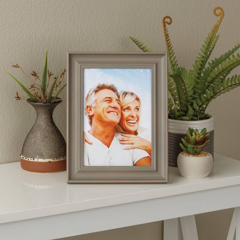 4pc (5" x 7") Farmhouse Tabletop or Wall Mount Picture Frames Distressed Gray - Life Moments