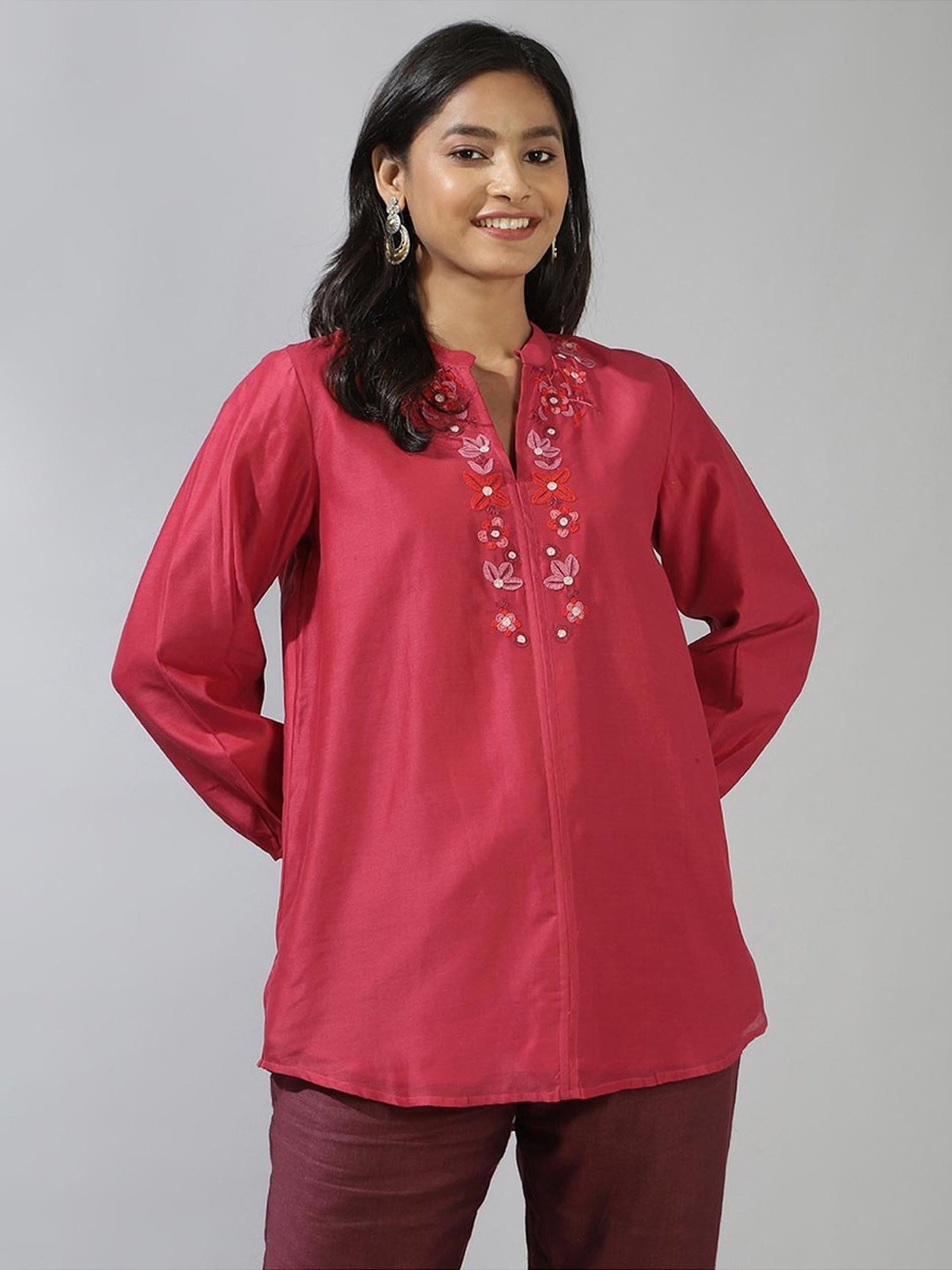 Fabindia Pink Embroidered Tunic