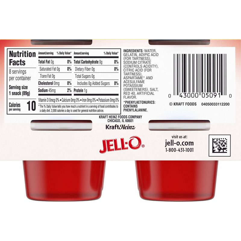 JELL-O Sugar Free Strawberry Gelatin - 25oz/8ct