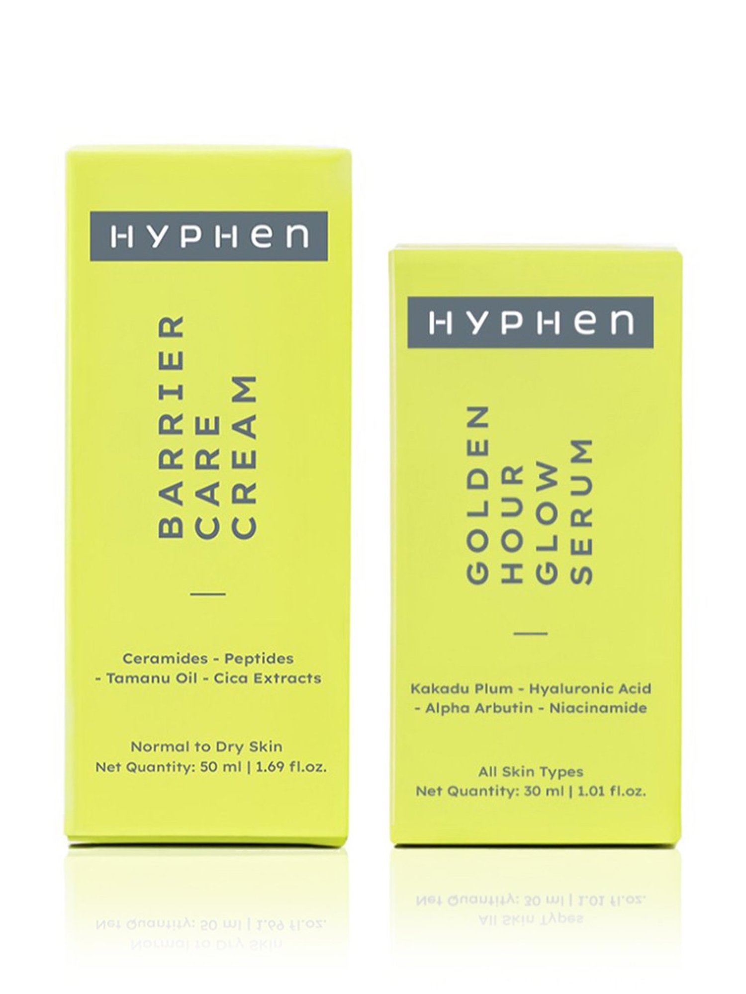Hyphen Golden Hour Glow Serum & Hyphen Barrier Care Cream for Normal to Dry Skin Combo