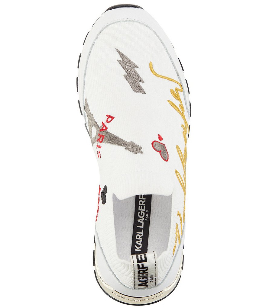 KARL LAGERFELD PARIS Miranda Logo Knit Slip-On Sneakers