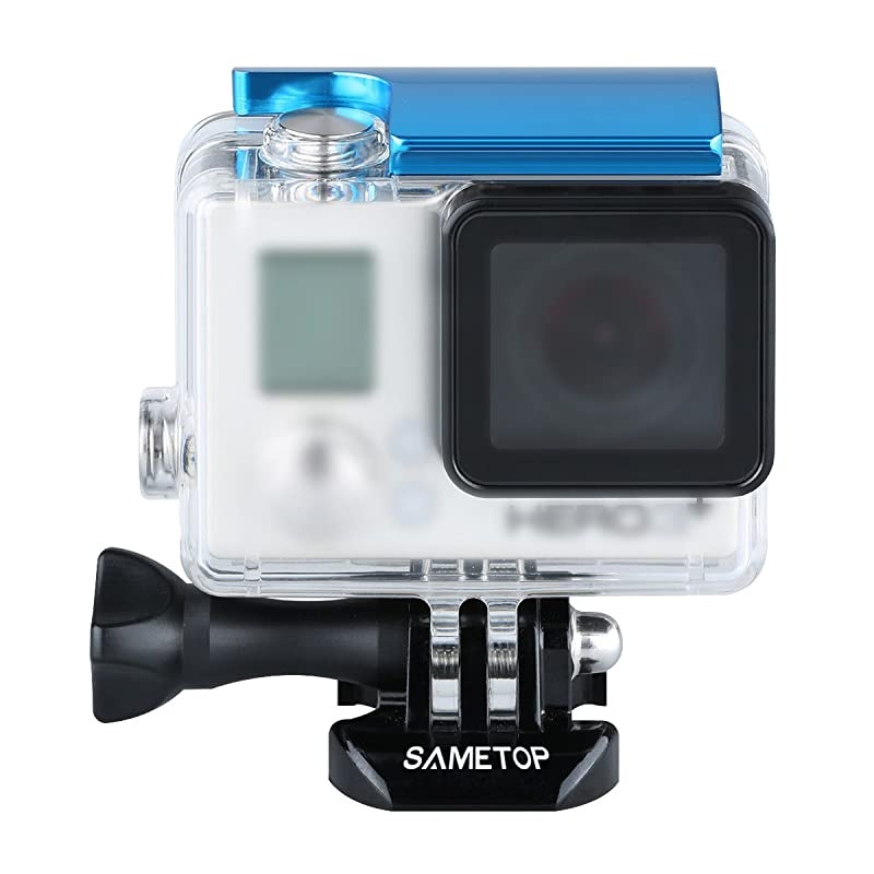 Aluminum Replacement Latch Rear Snap Lock Buckle Compatible with Gopro Hero 4 Hero 3+ Cameras Standard Waterproof Skeleton Housing (Blue)