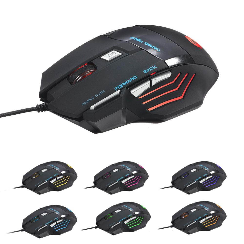 A868 Fantastic Alternating Light USB 2.0 7-Button Wired Game Mouse Black