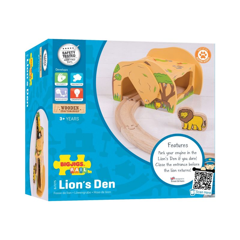 Bigjigs Rail Safari Lions Den Wooden Railway Train Set Accessory