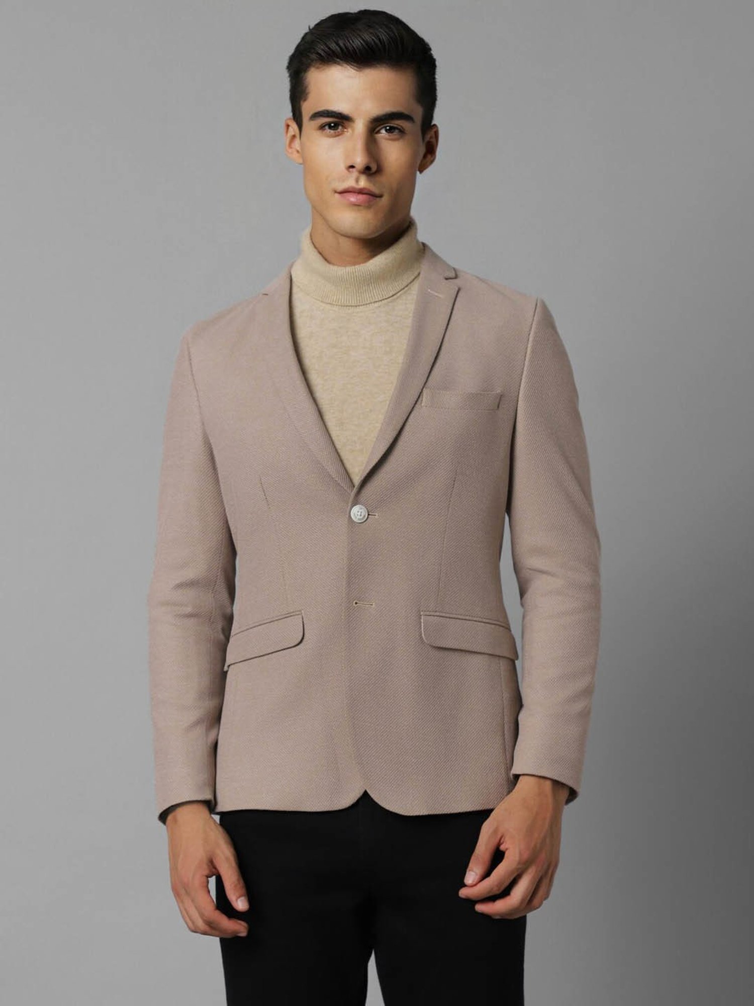 Louis Philippe Sport Beige Cotton Slim Fit Blazer