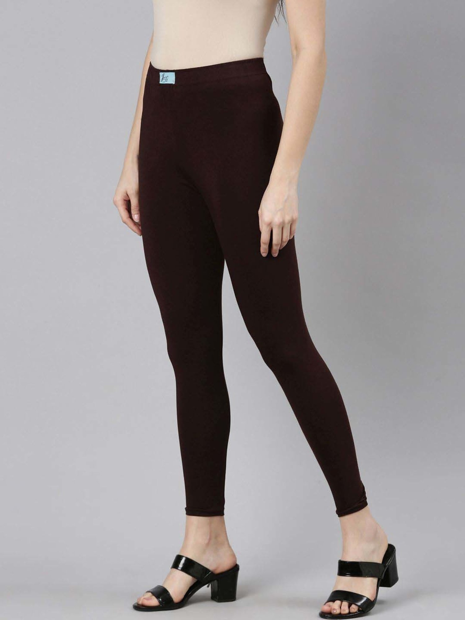 JCSS Brown & Maroon Cotton Leggings - Pack Of 2
