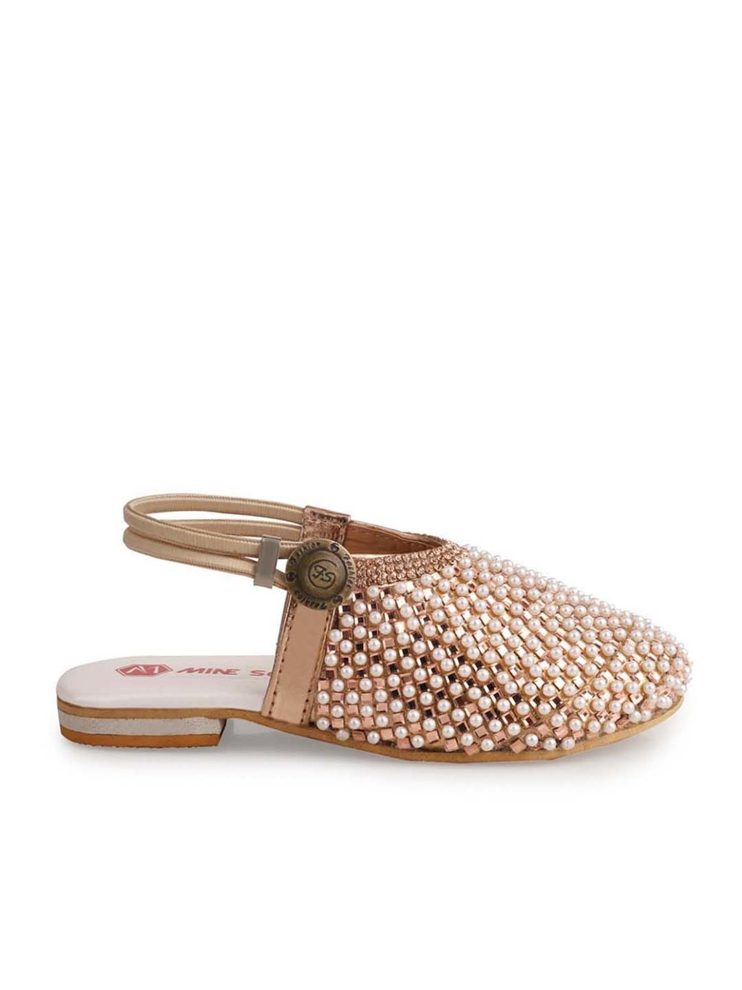Minesole Kids Rose Gold Ethnic Sandals