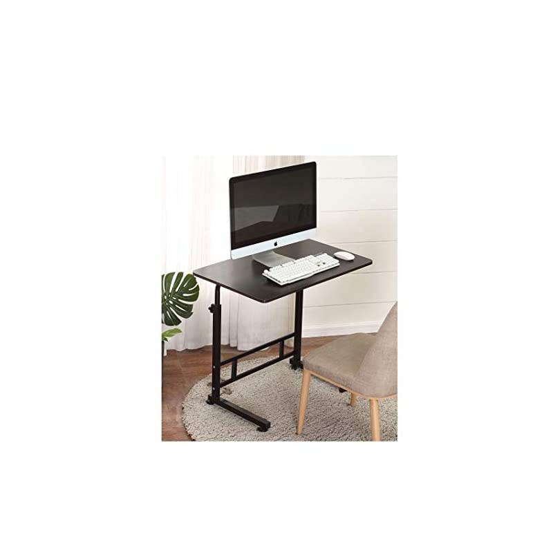 Mobile Laptop Desk Cart 315 x 196 inches Height Adjustable Small Rolling Desk Laptop Desk Stand Bed Table for Eating and Laptops Black