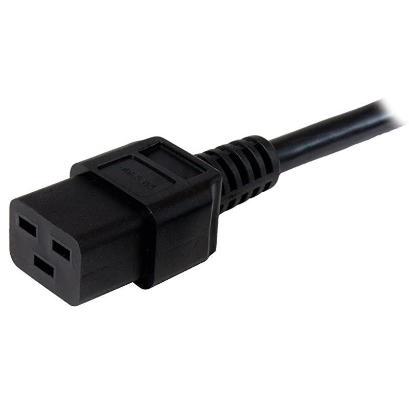 com 10 ft Heavy Duty 14 AWG Computer Power Cord - NEMA 5-15P to C19 - 14 AWG Power Cable - NEMA 5-15P to IEC 320 C19 Power Cord (PXT515191410)