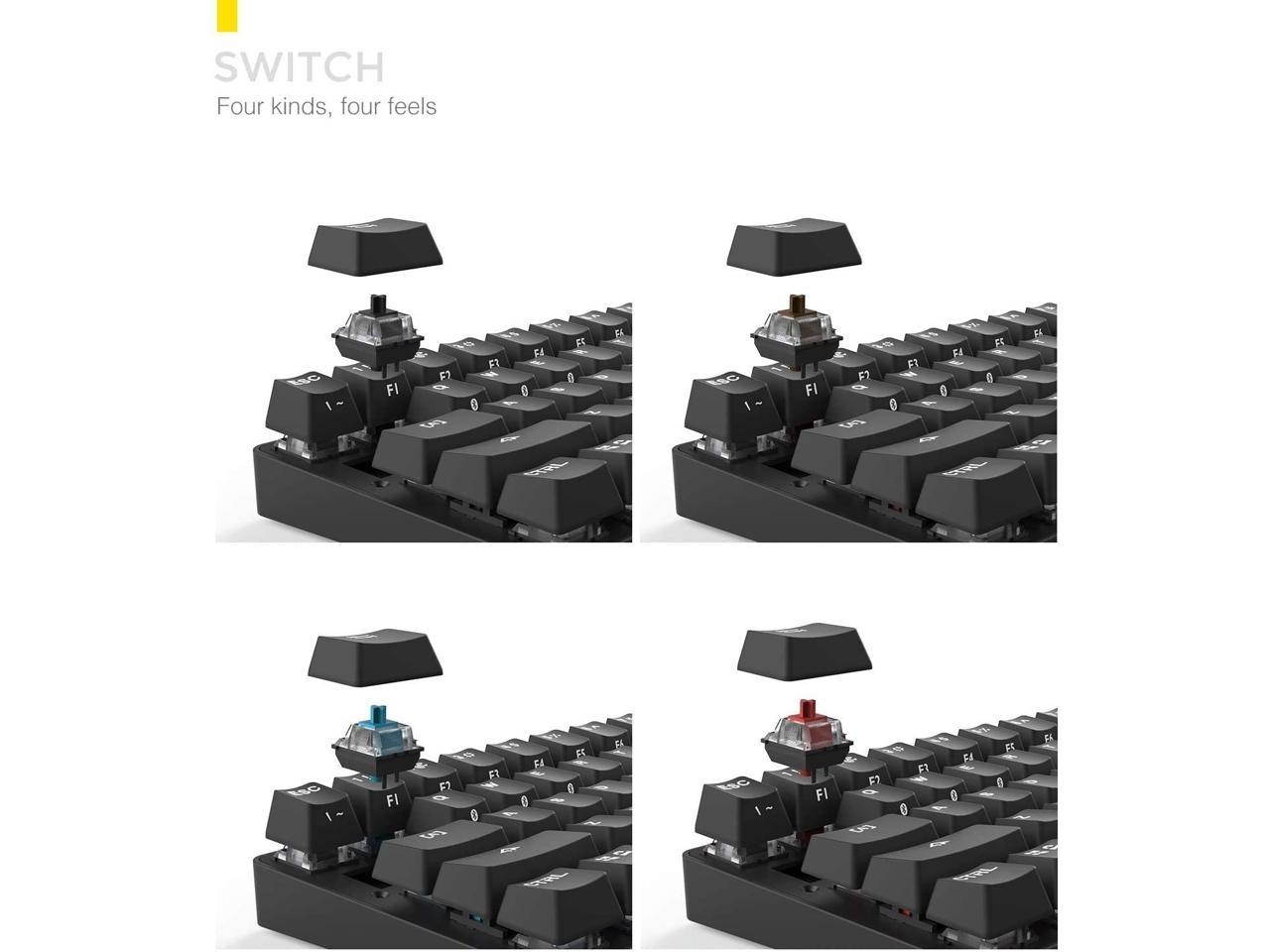 DREVO Calibur 60% Mechanical Gaming Keyboard RGB Backlit Wireless Bluetooth 4.0 and USB Wired 71 Key Compact TKL Blue Switch