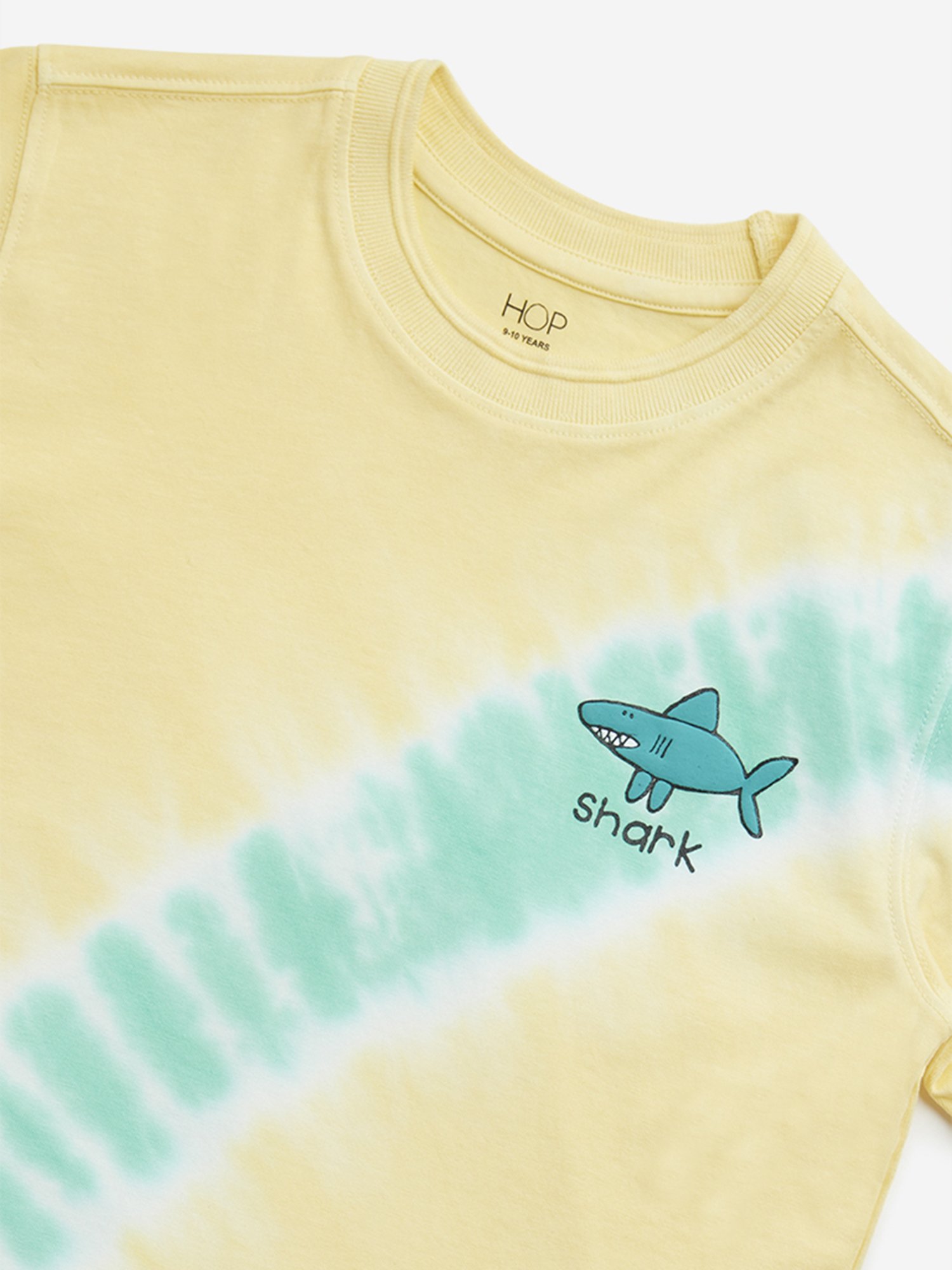 HOP Kids by Westside Yellow Tie-Dye Printed Cotton T-Shirt