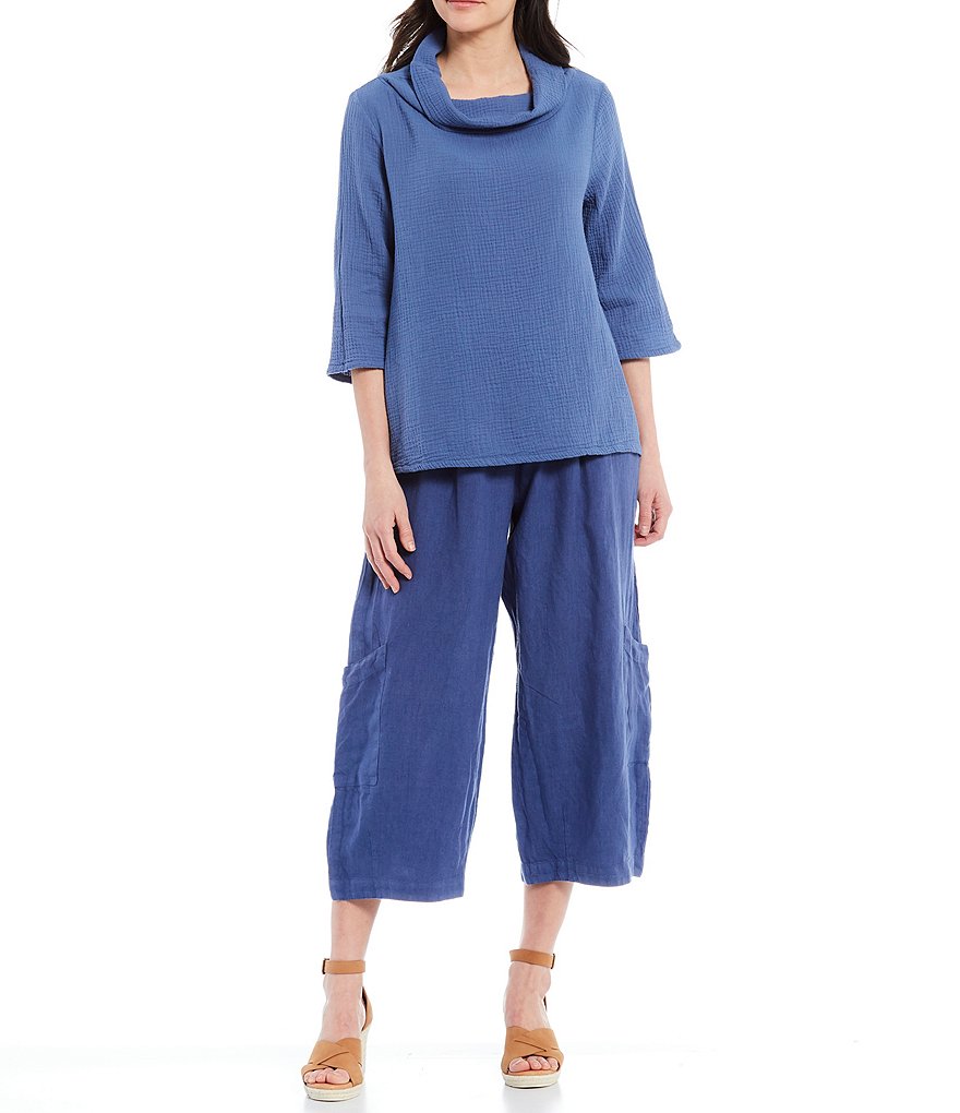 Bryn Walker Etta 3/4 Sleeve Cowl Neck Cotton Gauze Shirt