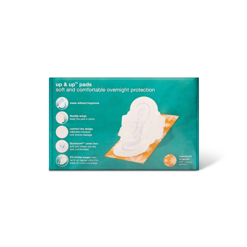 Ultra Thin Regular Overnight Pads with Wings - 38ct - up & up™