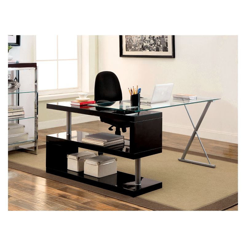 Nagini Swivel Computer Desk Glossy Black - HOMES: Inside + Out
