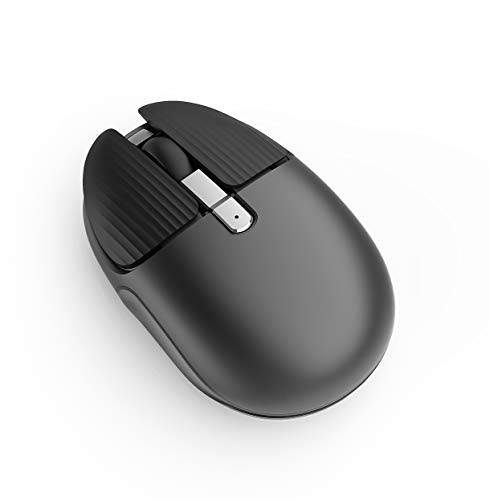 Rechargeable Wireless Mouse Mini Portable Mobile Mouse 1200DPI Silent 3 Buttons Optical Mouse with Nano Receiver Home Office Cordless Mice for PC Laptop Computer