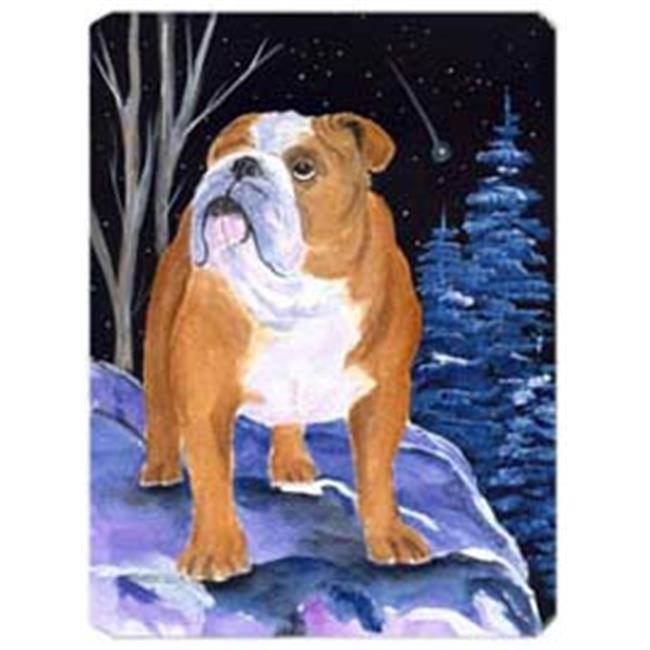 Starry Night English Bulldog Mouse Pad / Hot Pad / Trivet