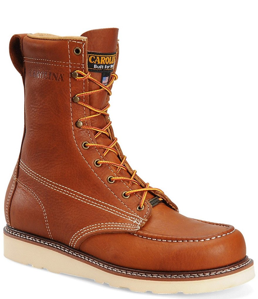 Carolina Men's AMP USA 8#double; Moc Toe Wedge Work Boots