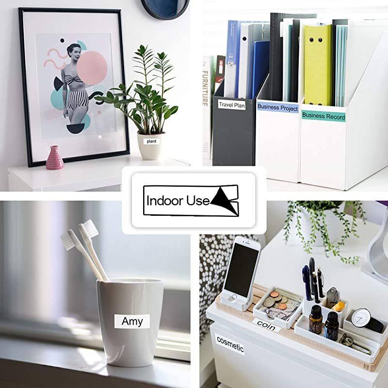 Compatible Labels Replacement for DYMO LetraTag Refills 91331 White Plastic Label Tape 12mm x 4m 12 x 13 for Dymo Letra Tag Label Maker LT100H LT100T QX50 Black on White 9Pack