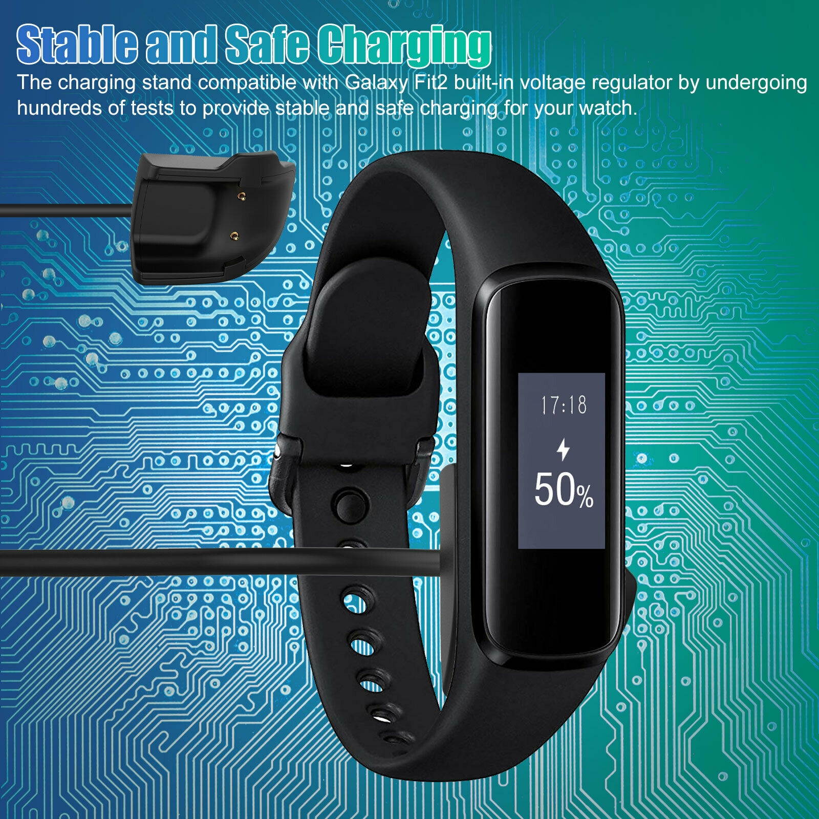 For  Galaxy Fit 2 Smart Watch Wireless Charger Dock USB Charging Cable