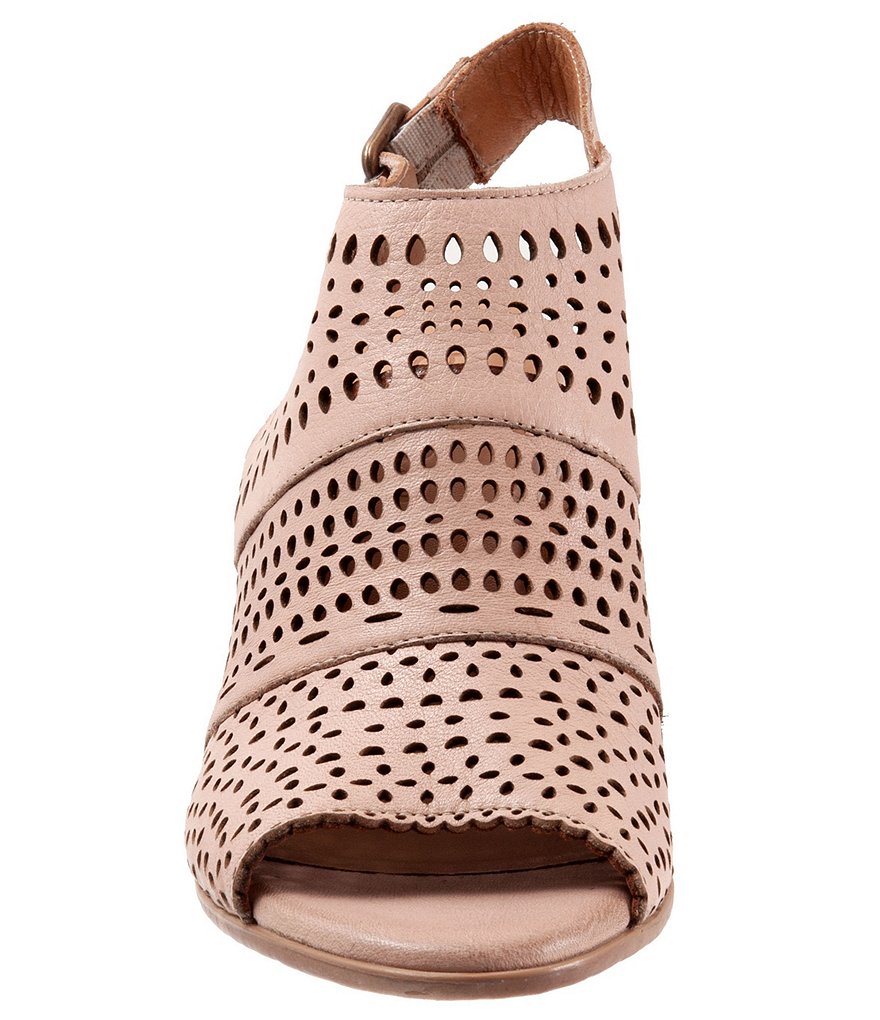 Bueno Upton Perforated Leather Block Heel Sling Sandals
