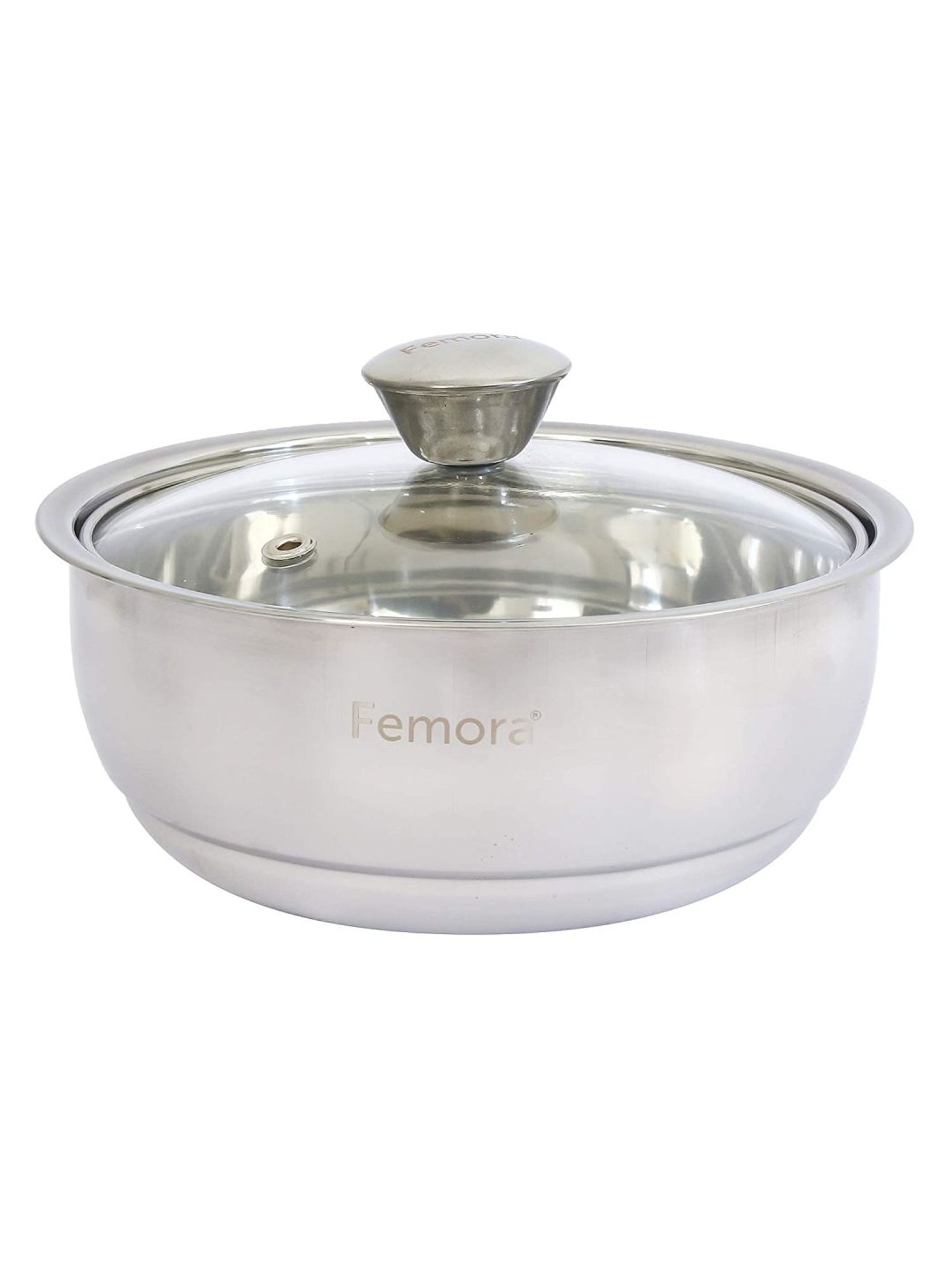 Femora Stainless Steel Double Wall Insulated Curry Serving Bowl with Lid (500 ml) - Set of 1