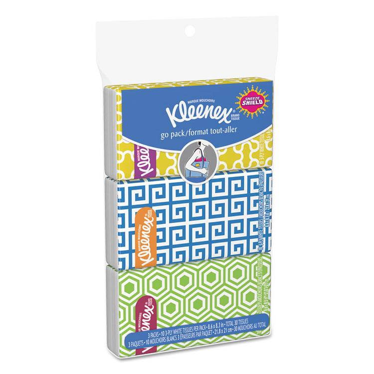 Kleenex Facial Tissues On-The-Go Pack, 10 Tissues Per Pack - 3 Pack