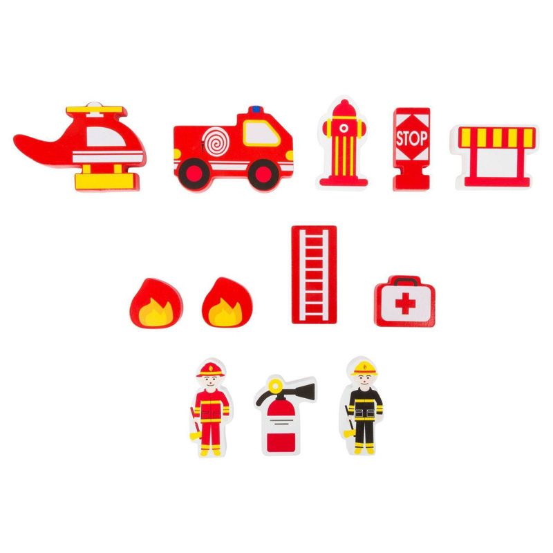 Small Foot Wooden Toys Fire House Playworld In Carrying Case