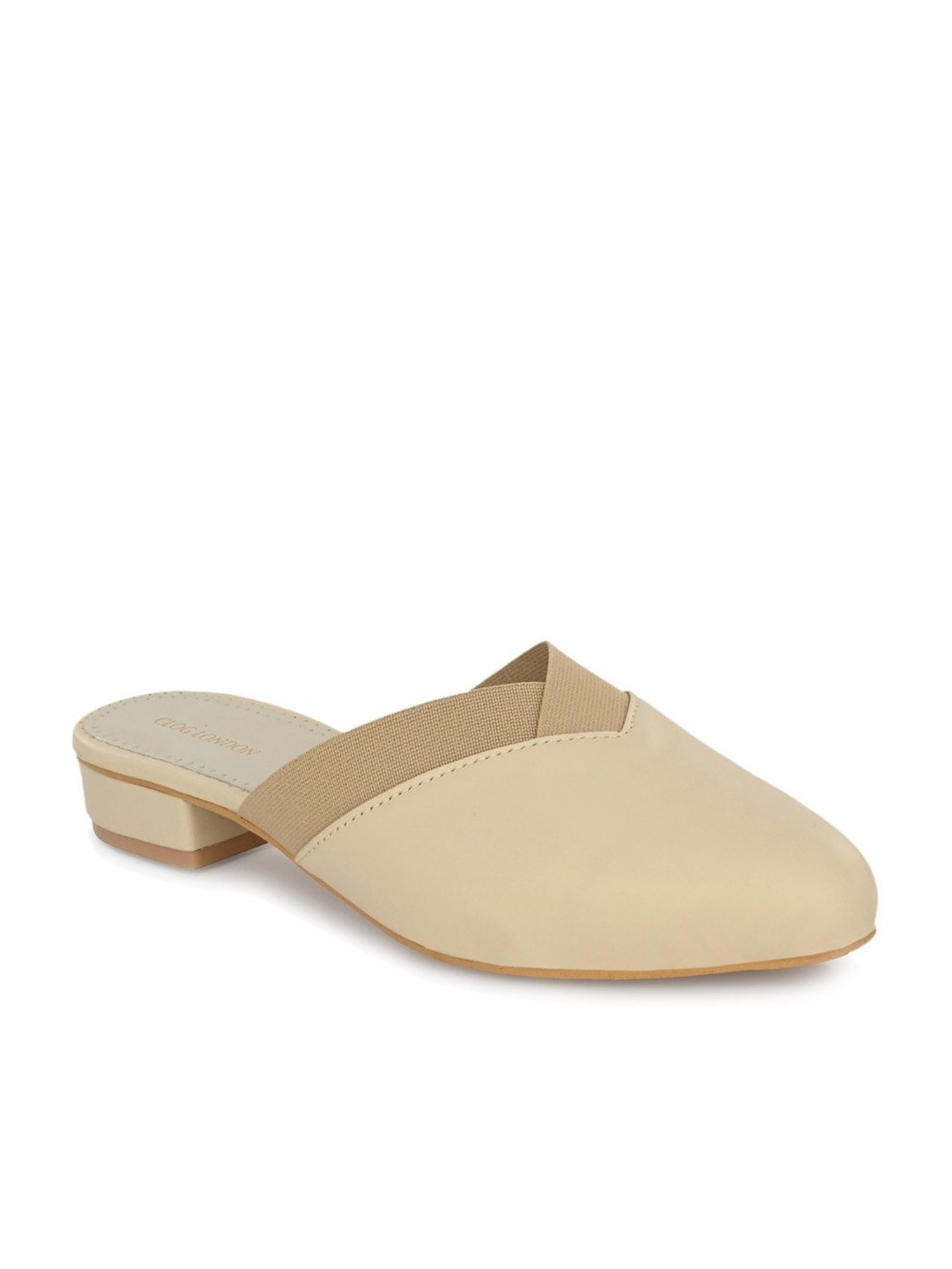 Clog London Women's Beige Mule Shoes