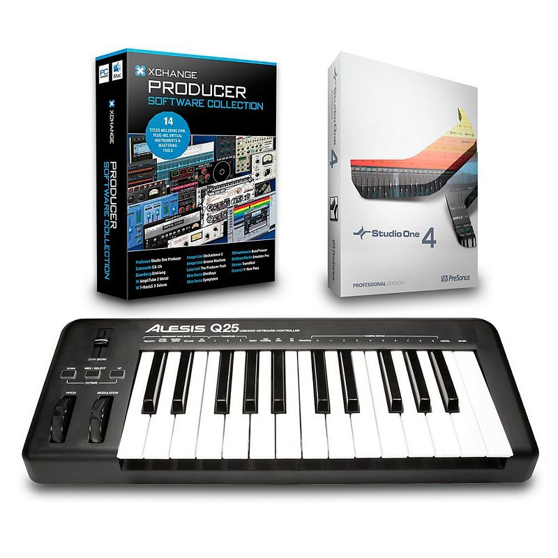 Alesis Q25 25-Key MIDI Keyboard Controller Packages Production Package